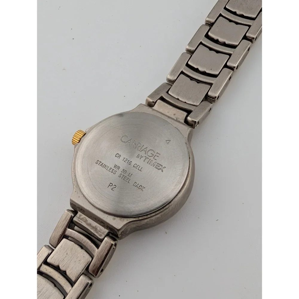 Timex Carriage Indiglo Watch Women 24mm Case Two Tone 6.5